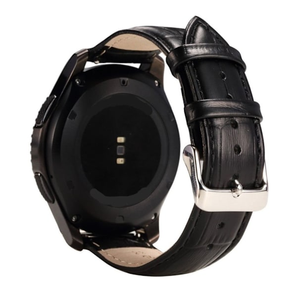 Samsung Gear S3 erstatnings-urrem i kunstlæder med krokodille tekstur - Sort Black