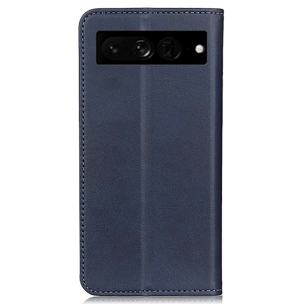 Google Pixel 7 Pro flip etui i ægte læder med pung – Blå Blue