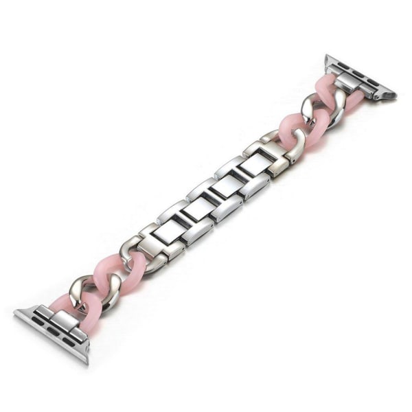 Apple Watch Series 6 / 5 44mm unique chain link rem - pink / hvid Pink