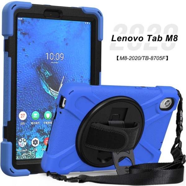 Lenovo Tab M8 360 vridbart silikonfodral - Blå Blå