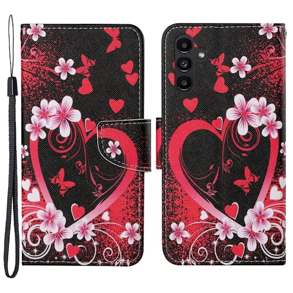 Wonderland Samsung Galaxy A24 4G Läppäkotelo - Punainen Heart Red