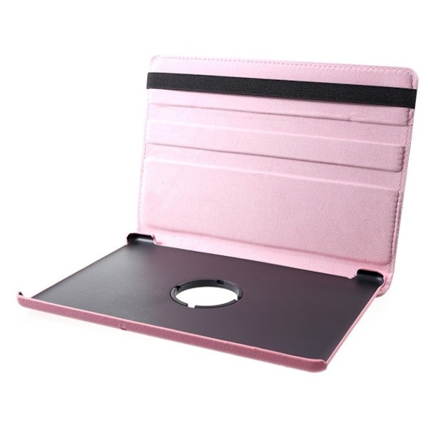 Huawei MediaPad T5 roterande  tablett skyddsfodral av syntetläder med litchifrukts textur - Rosa Rosa