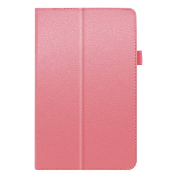 Lenovo Tab M8 Litchi Læder Flip Etui - Lyserød Pink