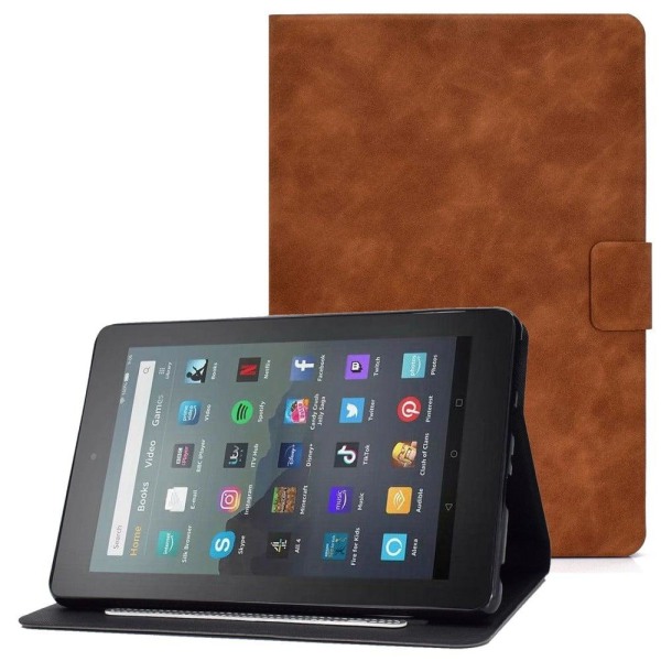 Leather case with stand for Amazon Fire 7 (2022) - Brown Brun