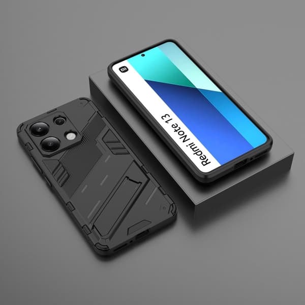 Stødsikkert moderne Xiaomi Redmi Note 13 4G hybridcover - Sort Black
