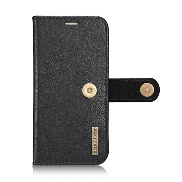 DG.MING Samsung Galaxy S7 G930 mobilfodral delat läder TPU material skyddande plånbok avtagbart - Svart Svart