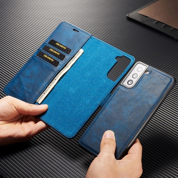 DG.MING Samsung Galaxy S21 Plus 2-in-1 Wallet Case - Blå Blue