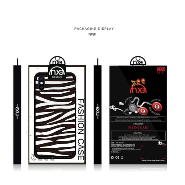 NXE iPhone Xs Max mjukt fodral med präglat mönster - Zebra Randig multifärg