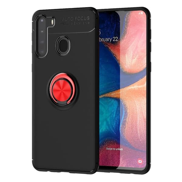Ringo kuoret - Samsung Galaxy A21 - Musta / Punainen Black