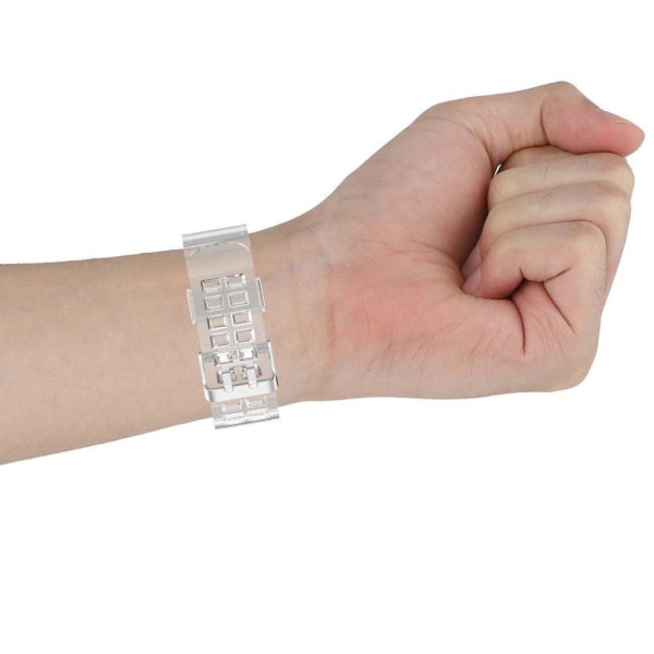 Fitbit Versa 3 / Sense transparent silikon klockarmband - transparent svart Transparent