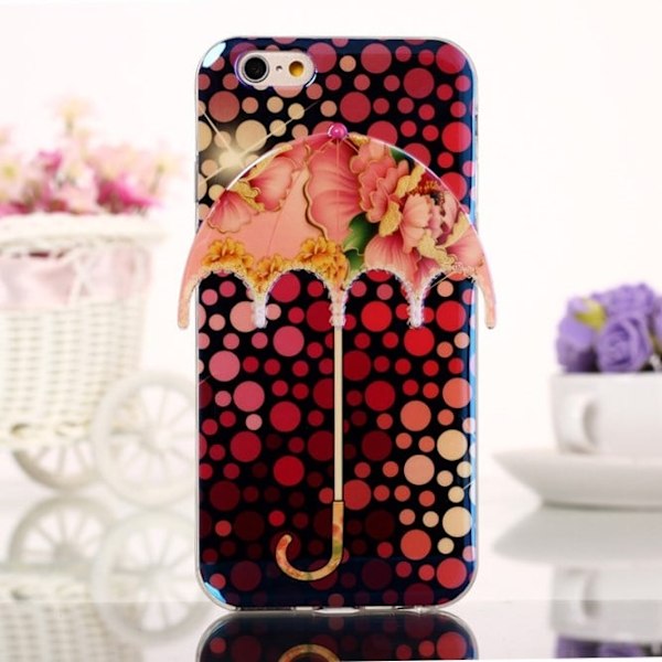 3D Umbrella (Prikker - Peony) iPhone 6 Deksel Multicolor