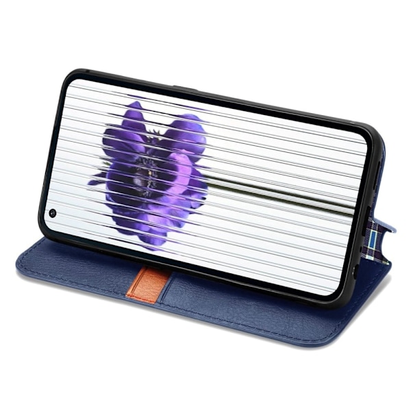 Nahkakotelo With A Stylish Rhombus Imprint For Nothing Phone (1) - Sininen Blue