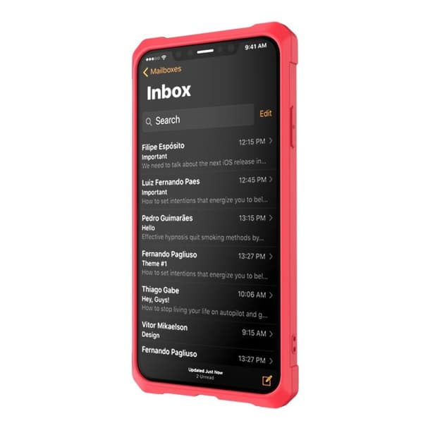 iPhone XS kickstand læderetui - Rød Red