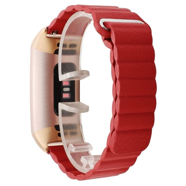 Fitbit Charge 3 aito nahkakellon ranneke - Punainen Red