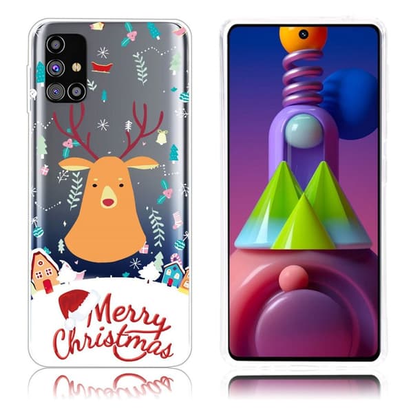 Christmas Samsung Galaxy M51 etui - Hand Painted Moose Brown