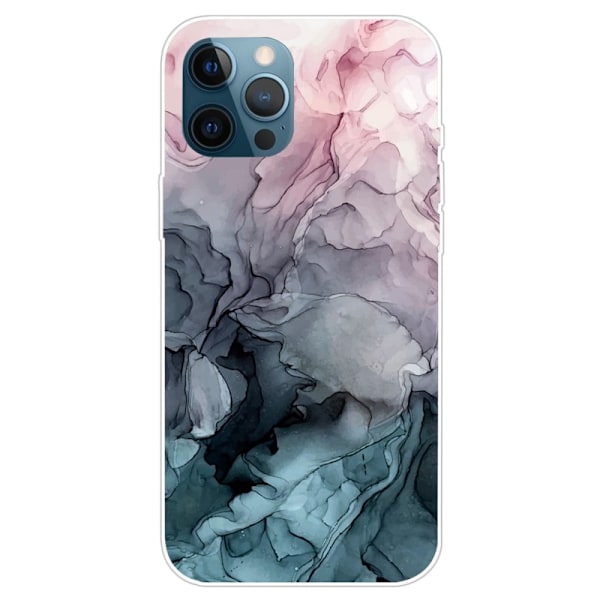 Marble design iPhone 14 Pro Max cover - Rosa Og Gråblå Skyer Multicolor