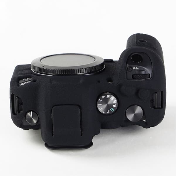 Canon EOS R6 litchi tekstur silikone cover - Sort Black