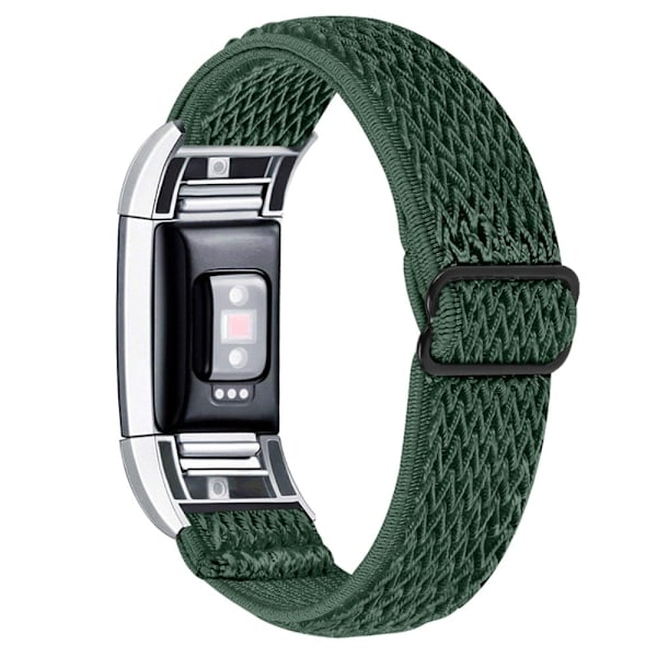 Fitbit Charge 2 nylon elastinen kellonhihna - Armeijan Vihreä Green