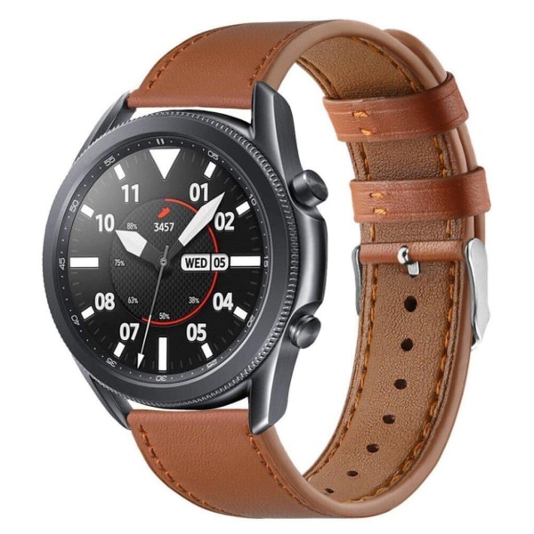 äkta läder klockarmband för Samsung Galaxy Watch 3 (45mm) - brun Brun