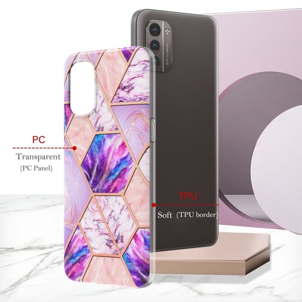 Marmordesign Nokia G11 / Nokia G21 deksel - Lyselilla Purple