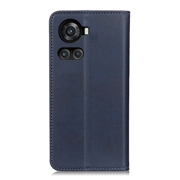 OnePlus 10R / OnePlus Ace flip etui i ægte læder med pung – Blå Blue