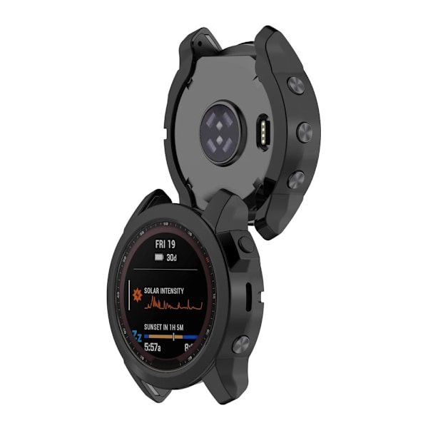 Garmin Fenix 7 / 7 Solar / 7 Sapphire Solar galvaniseringsovertræk - Sort Black