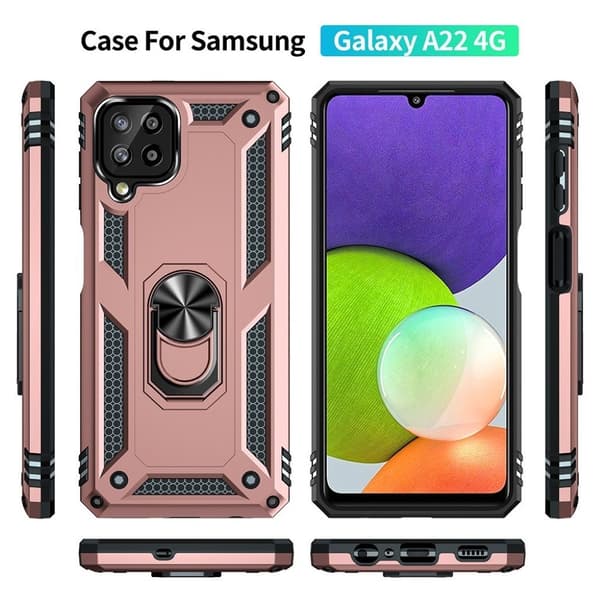 Bofink Combat Samsung Galaxy A22 4G deksel - Rose Gull Pink