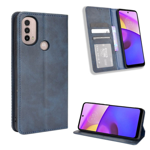Bofink Vintage Motorola Moto E30 / E40 / E20 Læder Etui - Blå Blue