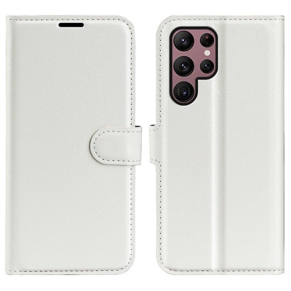 Klassisk Samsung Galaxy S23 Ultra Flip Etui - Hvid White