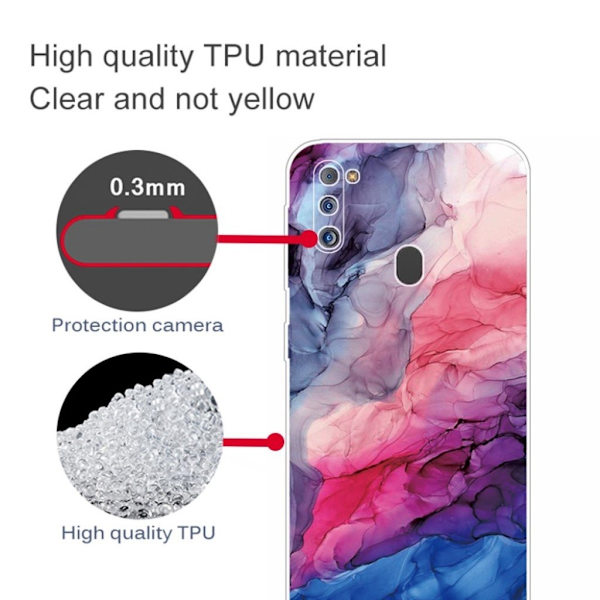 Marble Samsung Galaxy M21 2021 Suojakotelo - Aqueous Vibrant Pattern Multicolor