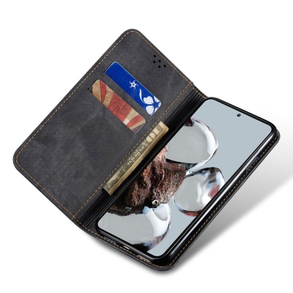 Jeans Xiaomi Redmi Note 12 Pro Flip Etui - Sort Black