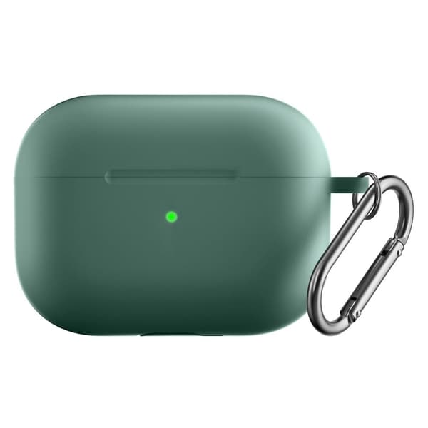 AirPods Pro 2 silikoneetui med karabinhage - Sortliggrøn Green