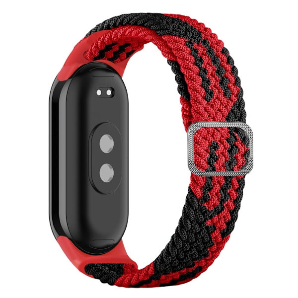 Xiaomi Smart Band 8 elastisk nylonfletningsrem - Rød / Sort Red