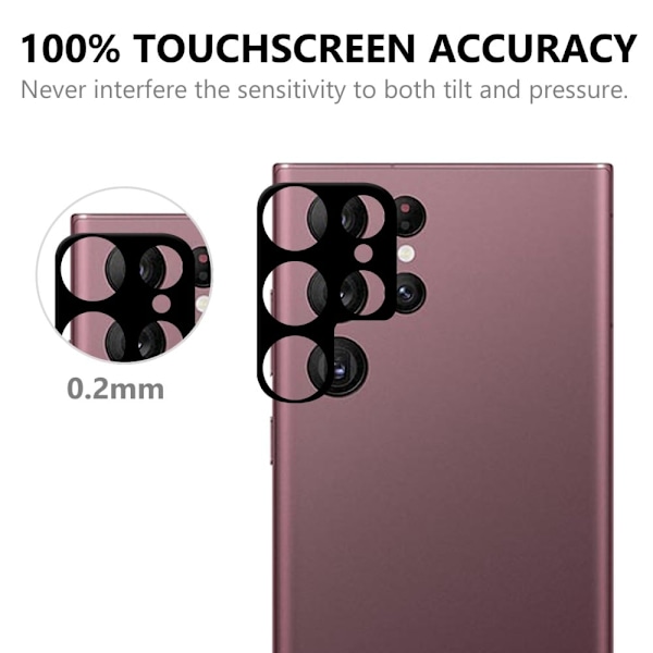 Samsung Galaxy S22 Ultra HD karkaistu lasi kameran linssin suojus Transparent