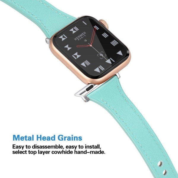 Apple Watch Series 5 44mm aitoa nahkaa oleva ranneke - Vihreä Green