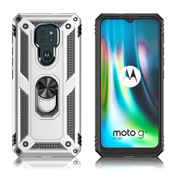 Bofink Combat Motorola Moto G9 Play skal - Silver/Grå Silvergrå