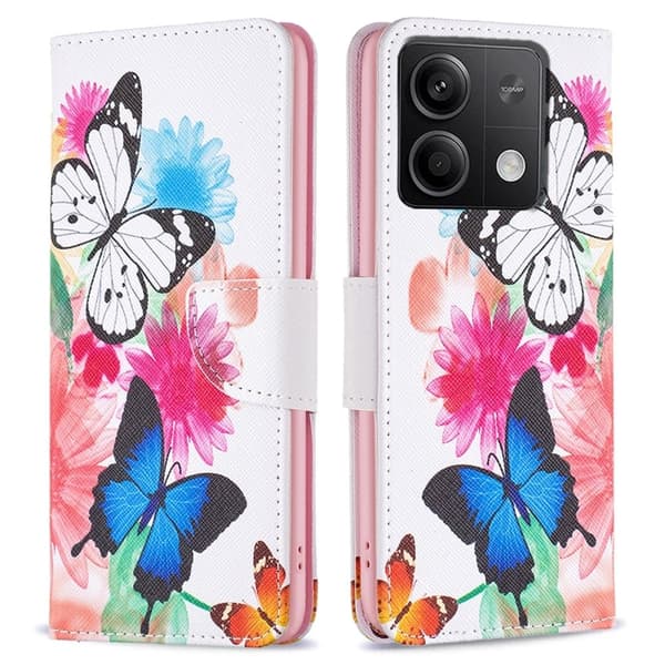 Wonderland Xiaomi Redmi Note 13 5G  flip kuoret - Kaksi Perhosta Pink
