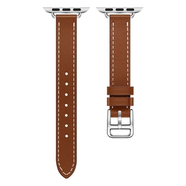 Apple Watch (45mm) breathable genuine leather watch strap - Brow Brown