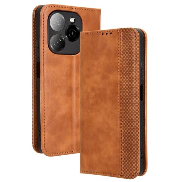 Bofink Vintage Tecno Spark 20 Pro læderetui - Brun Brown