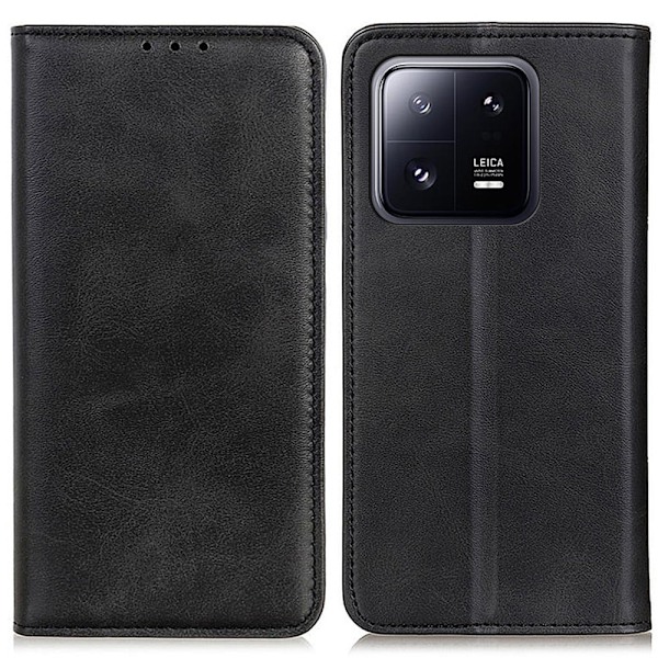 Plånboksfodral i Äkta Läder till Xiaomi 13 - Svart Svart