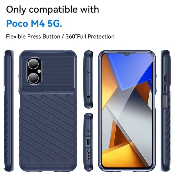 Thunder Xiaomi Poco M4 5g Suojakotelo - Sininen Blue
