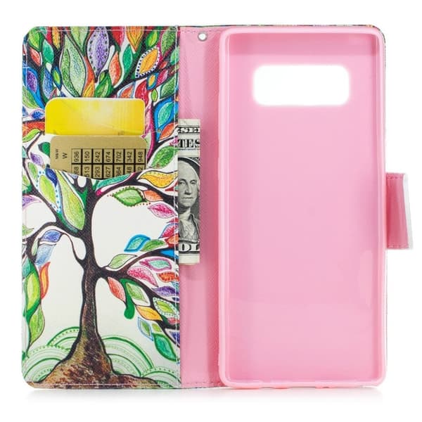 Samsung Galaxy Note 8 Mønster PU Lær Flip Etui - Fargelagt Træ Multicolor