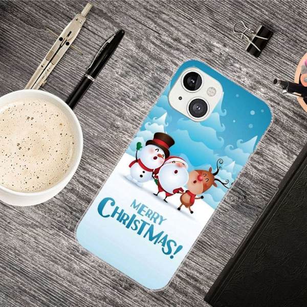 Julfodral till iPhone 14 Plus - Snöfältets Vänner Blå