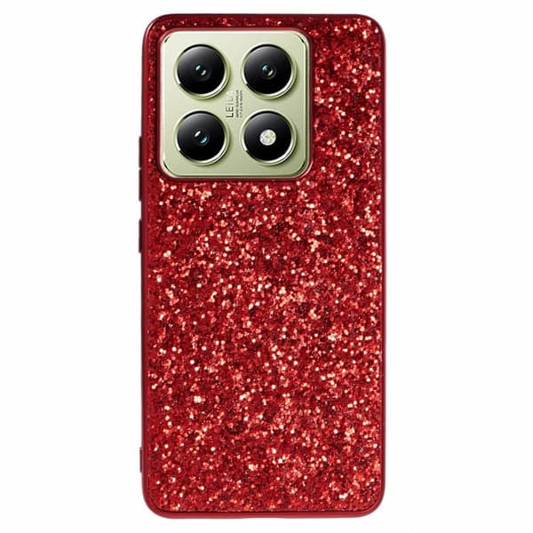 Glitter Xiaomi 14T / Xiaomi 14T Pro kotelot - Punainen Red
