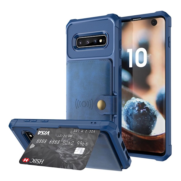 Samsung Galaxy S10 Plånboksfodral - Blå Blå
