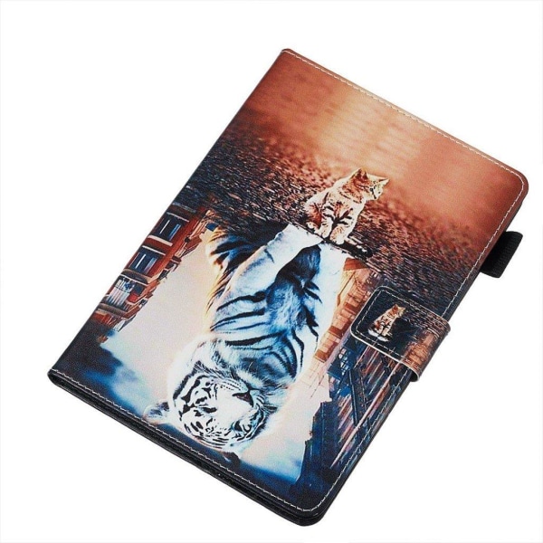Amazon Kindle (2019) stylish pattern leather flip case - White T Multicolor