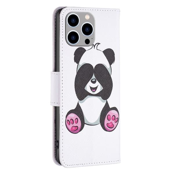 Wonderland iPhone 14 Pro Max flip kuoret - Panda White