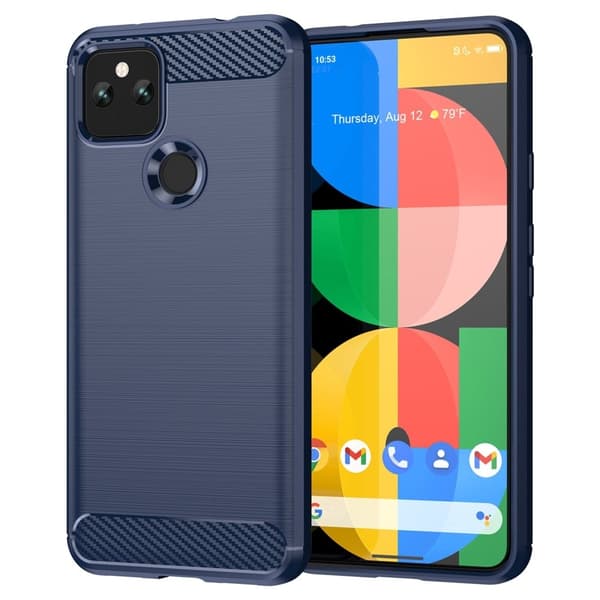 Carbon Flex Suojakotelo Google Pixel 5a - Sininen Blue