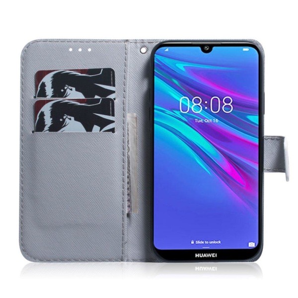 Huawei Y6 2019 kuvioitu nahkakotelo - Tiikeri Multicolor