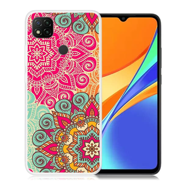 Deco Xiaomi Redmi 9C Suojakotelo - Värikäs Mandala Multicolor